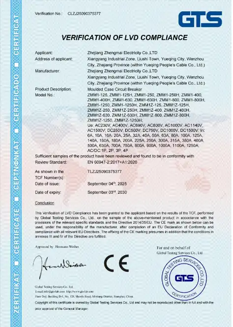 ZMM1 CE Certificate
